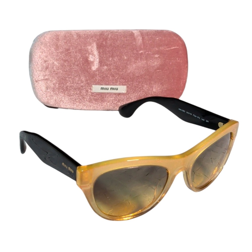 Miu Miu Sunglasses Womens SMU 09O PDA-1F2 Brown Black 54-19 Luxury Designer